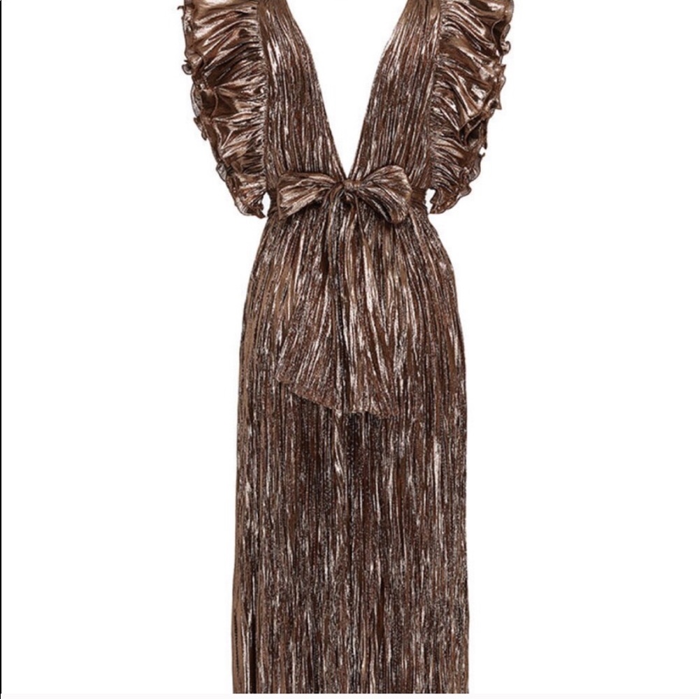 NWT Ulla Johnson Donna Silk Lamé Dress, size 2 - Picture 3 of 5